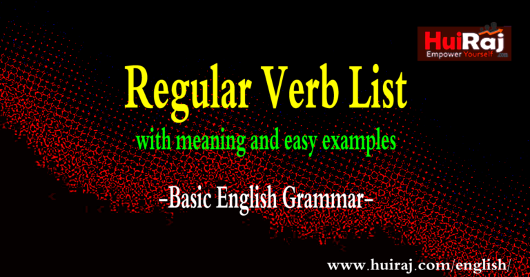 Regular Verb List with meaning and easy examples